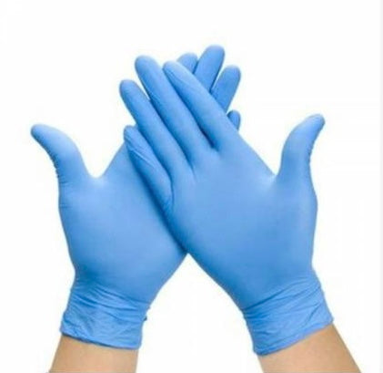 Blue Nitrile Powder Free Gloves - Large Image