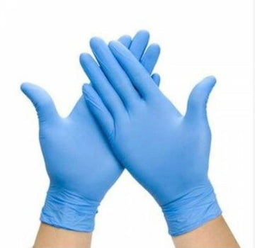 Blue Nitrile Powder Free Gloves - Large Image